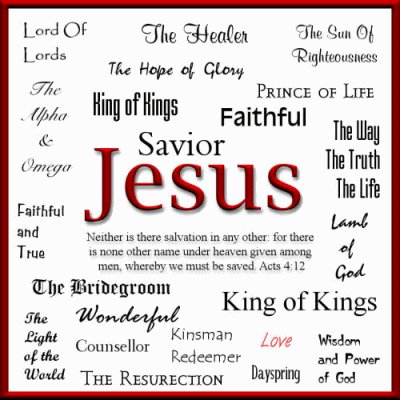 Picture of the names of Yeshua
