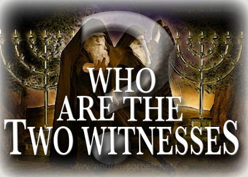 Two men is ancient Israelite garb and two manorah